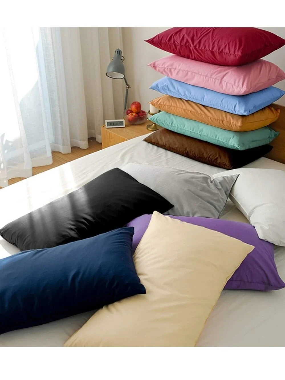 FLXXIE Pillow Cases Standard, Set Of 2, Envelope Closure, Wrinkle Resistant